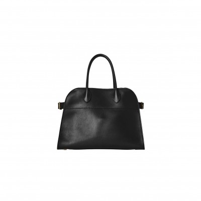 THE ROW SOFT MARGAUX 12 BAG IN LEATHER BLACK W1586L72BLSG (30*23*19cm)